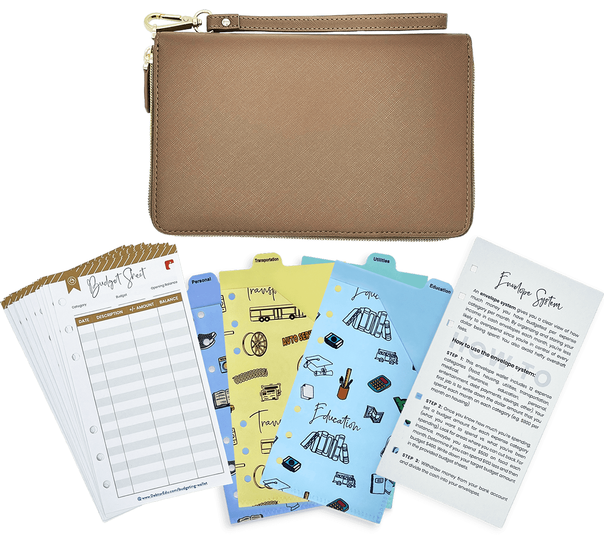 LEATHER BUDGET ENVELOPE WALLET